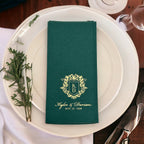 Kişiselleştirilmiş Royal Logo Airlaid Kitap Katlama Servis Peçetesi 40x40